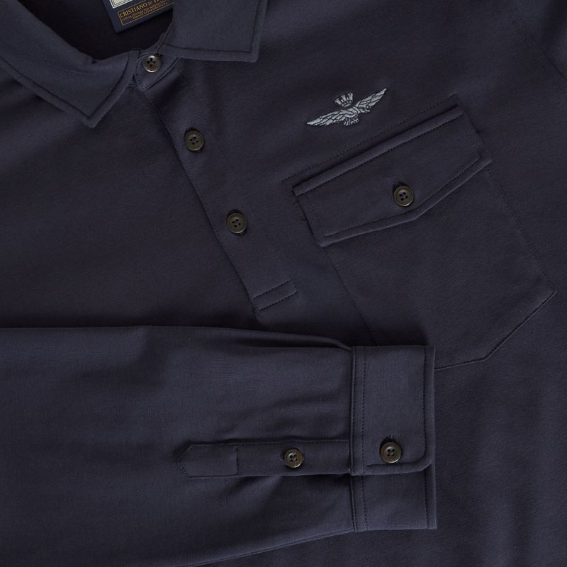Pánské tričko Longsleeve Aeronautica Militare Urban dark blue 3