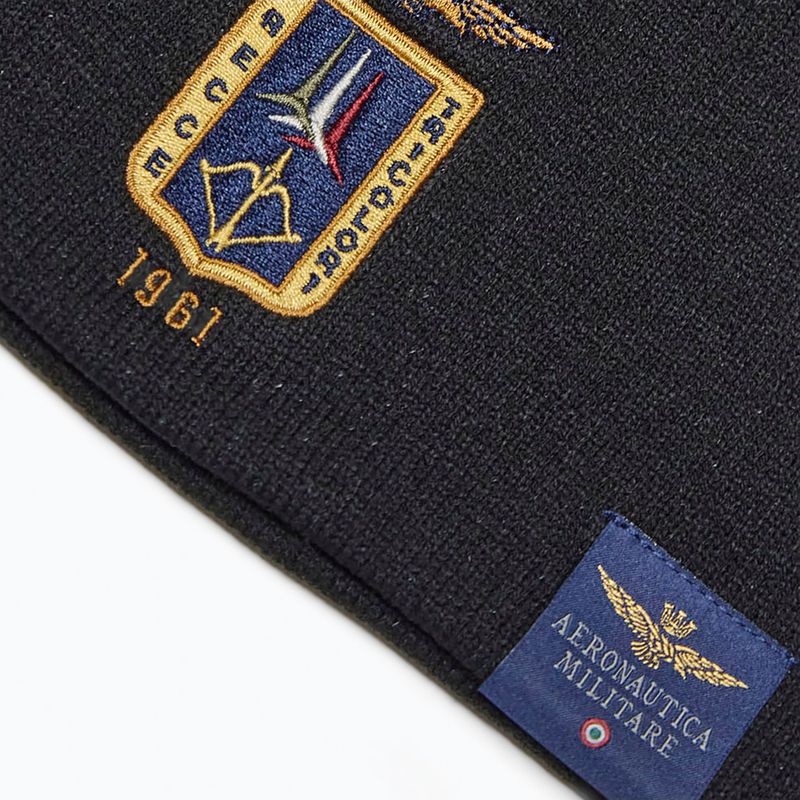 Pánská zimní čepice Czapka Aeronautica Militare 262CU0092UL00450 jet black 3