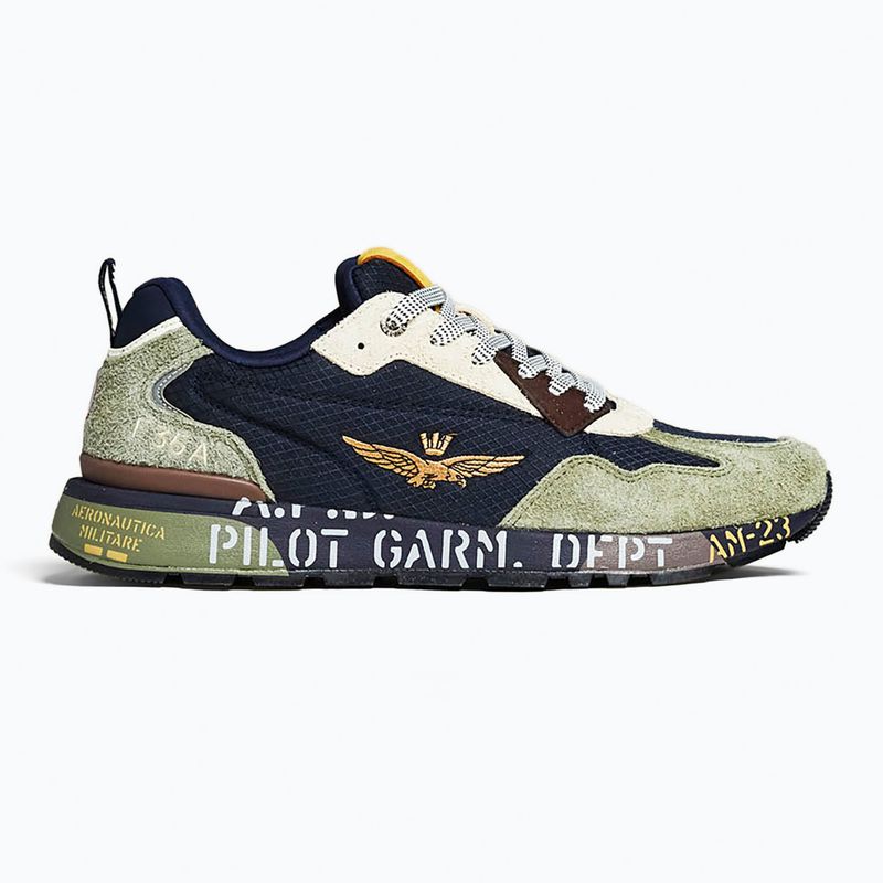 Pánské boty Buty Aeronautica Militare 262SC0276UCT03546 Furry verde/blu