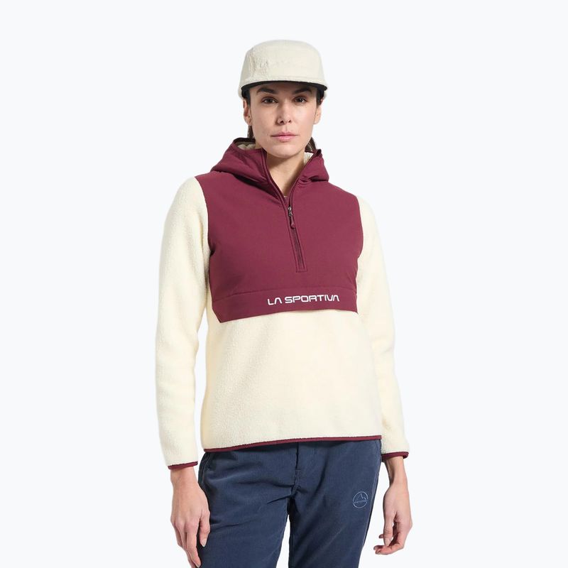 Dámská mikina La Sportiva Guidance Sherpa Hoody chalk/redwood
