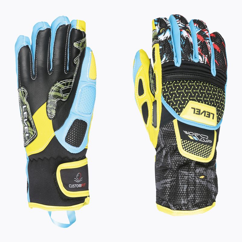 Dětské lyžařské rukavice Level Worldcup Jr Cf yellow/blue