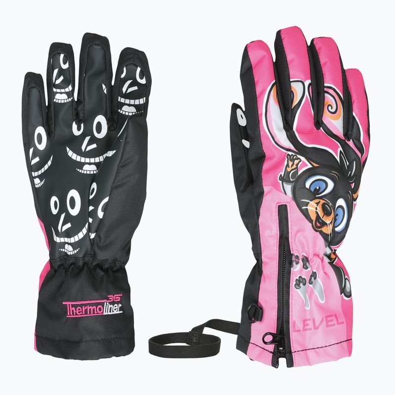 Dětské lyžařské rukavice Level Lucky hot pink
