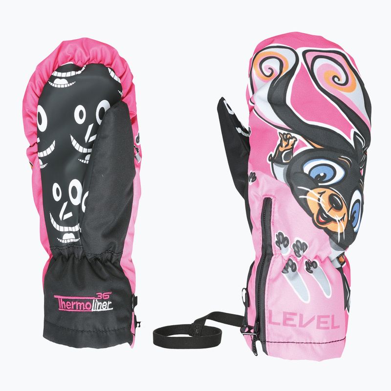 Dětské lyžařské rukavice Level Lucky Mitt hot pink