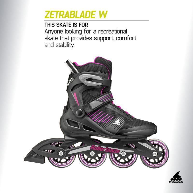 Dámské kolečkové brusle Rollerblade Zetrablade W black/cyclemen pink 8