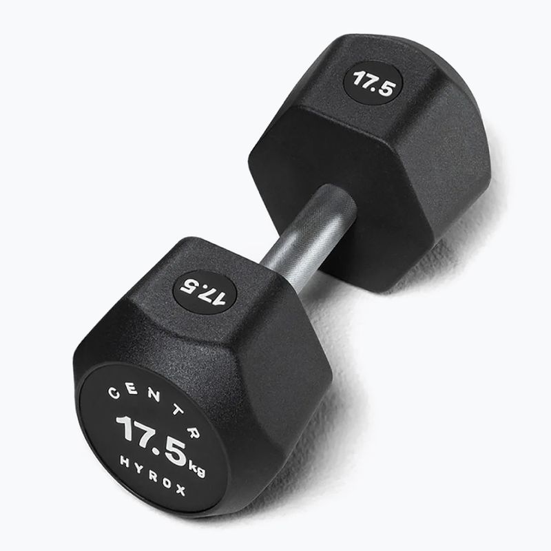 Činka Centr Urethane Dumbbell Centr x Hyrox 17,5 kg black