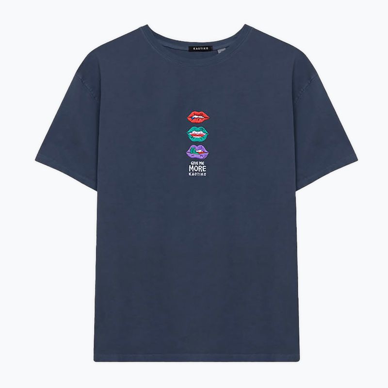 Pánské tričko Kaotiko Washed Mouth Colors navy