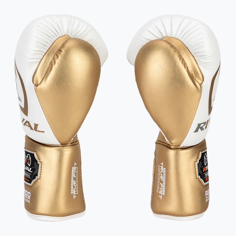 Boxerské rukavice Rival RS100 Professional bílé/zlaté 4