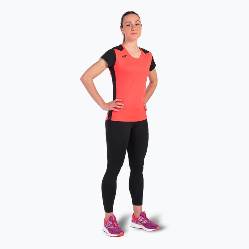 Dámské běžecké tričko Joma Record II fluor coral/black 2