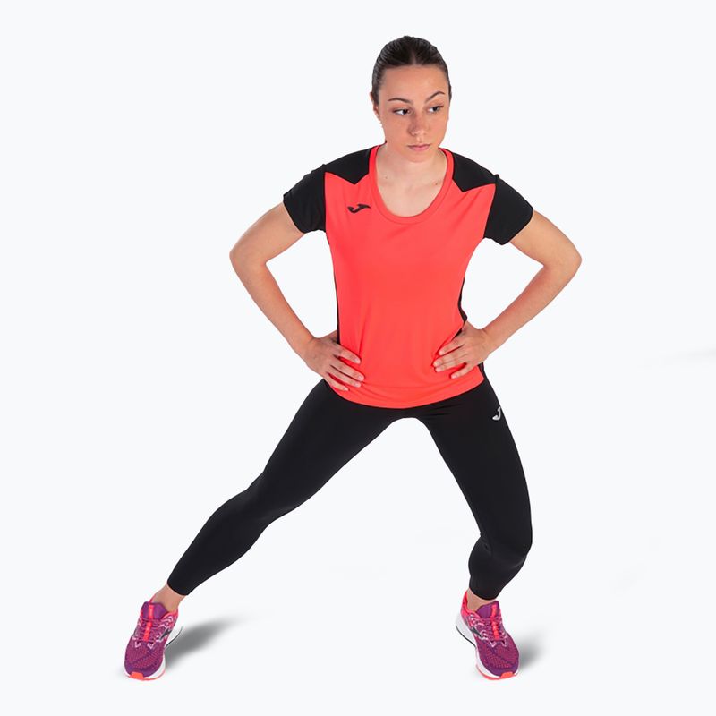 Dámské běžecké tričko Joma Record II fluor coral/black 5