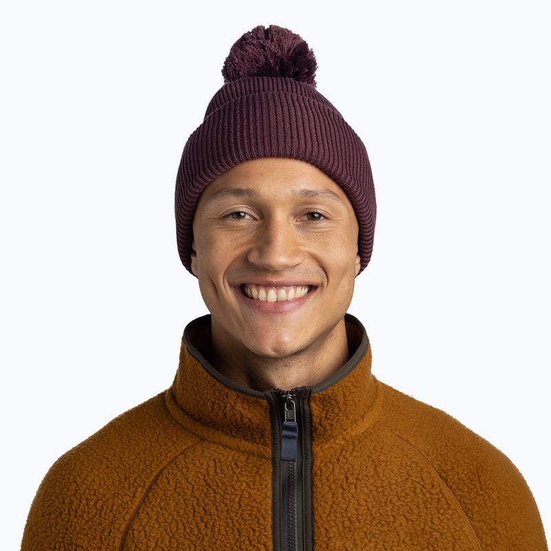 Zimní čepice BUFF Knitted Renvi burgundy 3