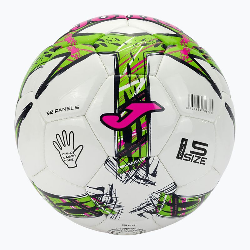 Fotbalový míč Joma Dali III green fluor/pink/navy velikost  3 5