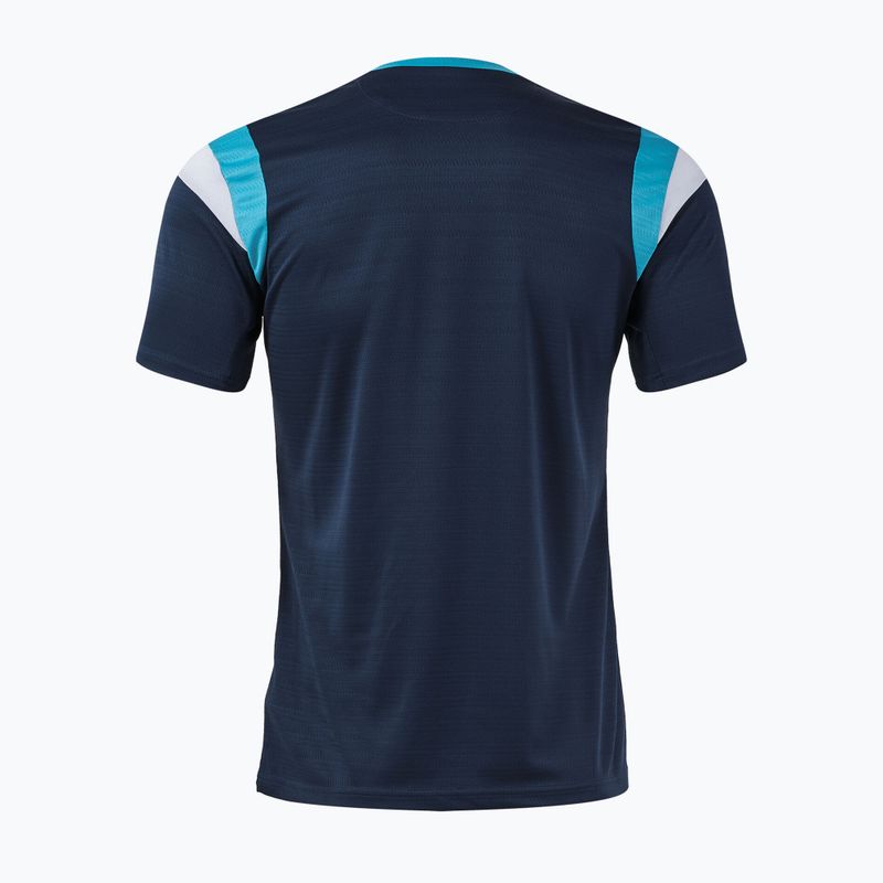 Pánské tenisové tričko Joma Terra dark navy/turquoise fluor 2