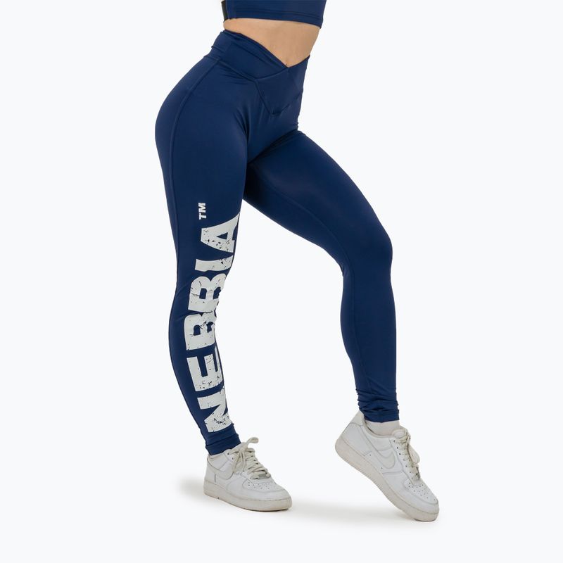 Dámské sportovní legíny NEBBIA Glute Check High Waisted dark blue