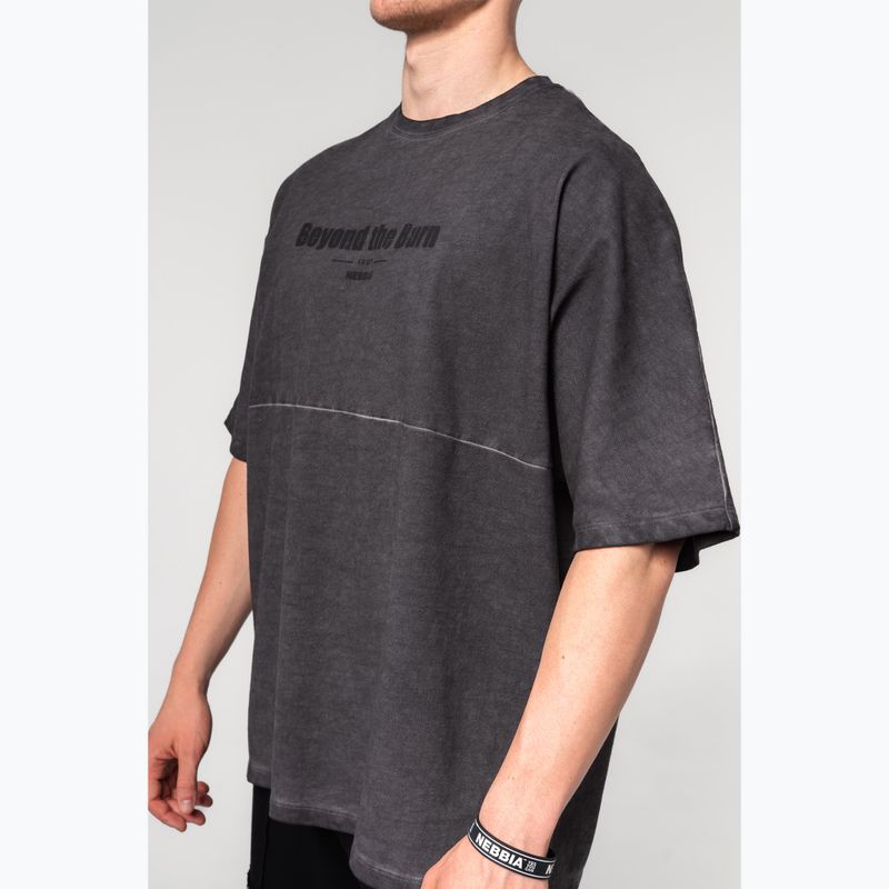Pánské sportovní tričko NEBBIA Washed-Off Heavyweight No Shortcuts black 4