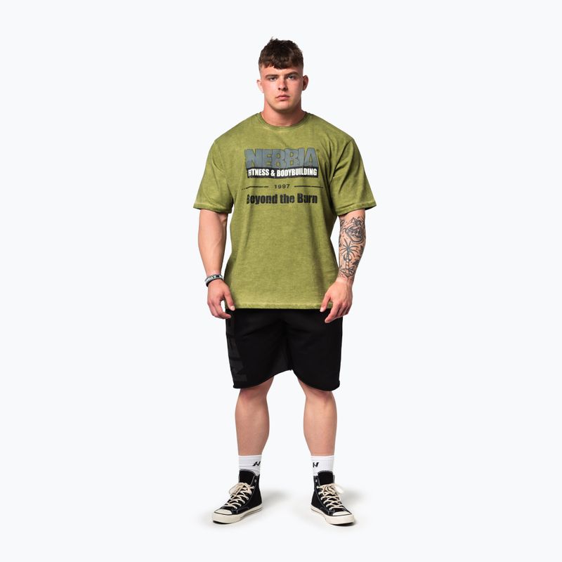 Pánské sportovní  tričko NEBBIA Washed-Off Heritage green 2