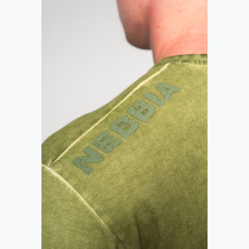 Pánské sportovní  tričko NEBBIA Washed-Off Heritage green 6