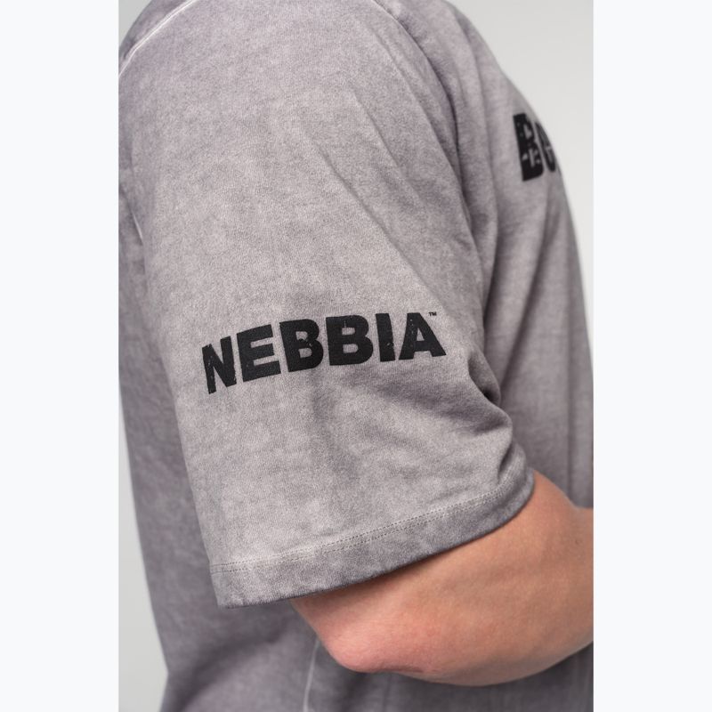 Pánské sportovní tričko NEBBIA Washed-Off Heavyweight Grind light grey 6