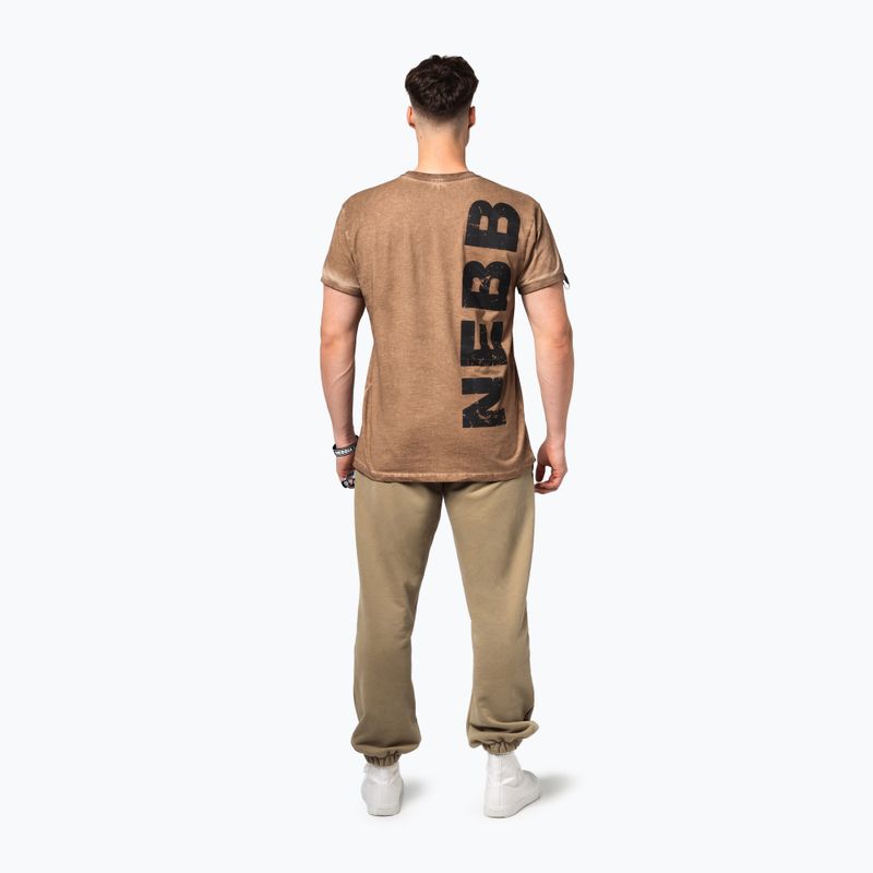 Pánské sportovní  tričko NEBBIA Washed-Off Max Out light brown 3