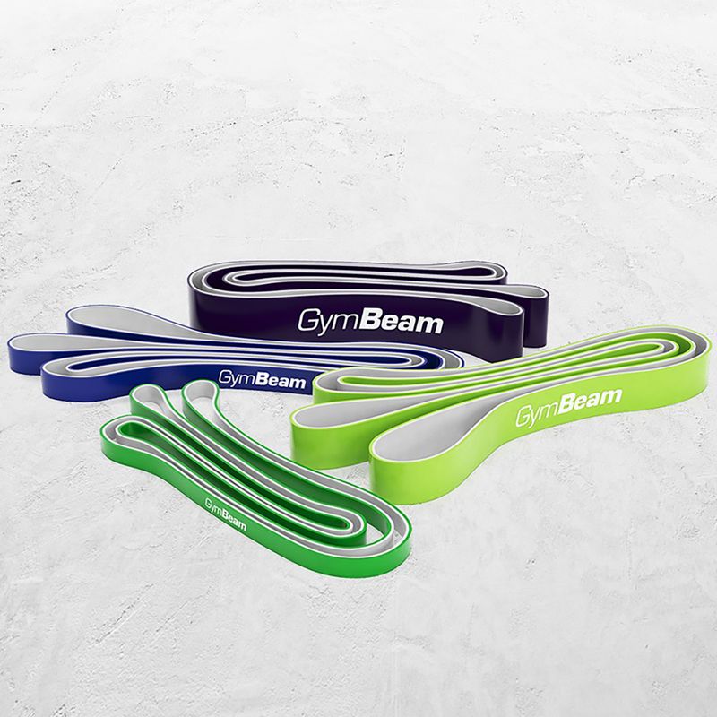 Sada odporových pásů GymBeam DuoBand 4 pack black/lime/navy/green 2