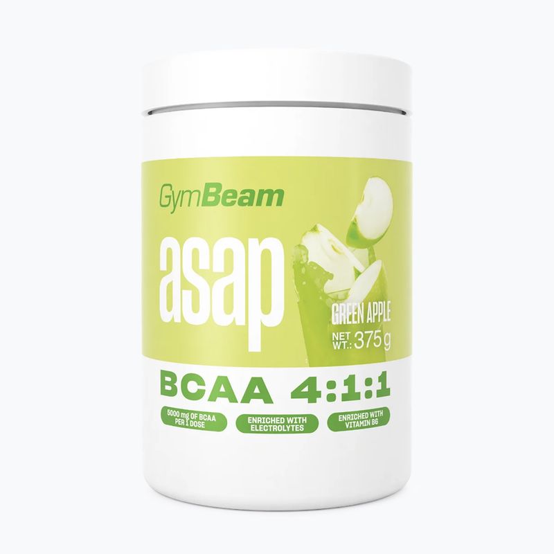 Aminokyseliny GymBeam ASAP BCAA 375 g green apple