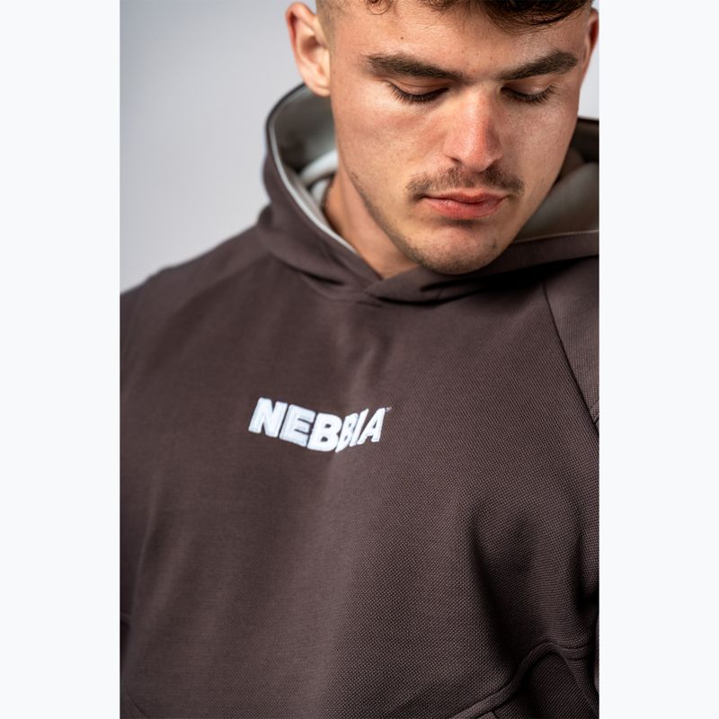 Pánská mikina NEBBIA Hero Hoodie brown 5