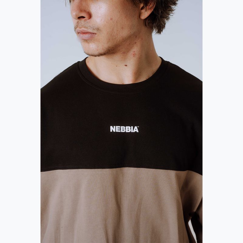 Pánské tréninkové tričko NEBBIA Power Oversize light brown ash 5