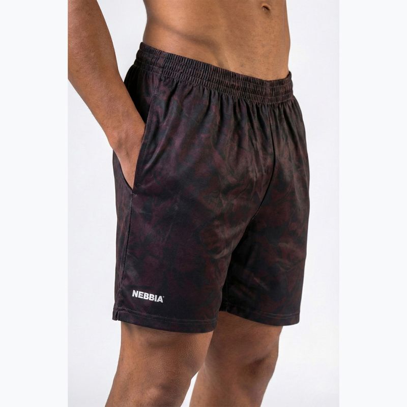 Pánské tréninkové šortky NEBBIA Power dark brown camo 3
