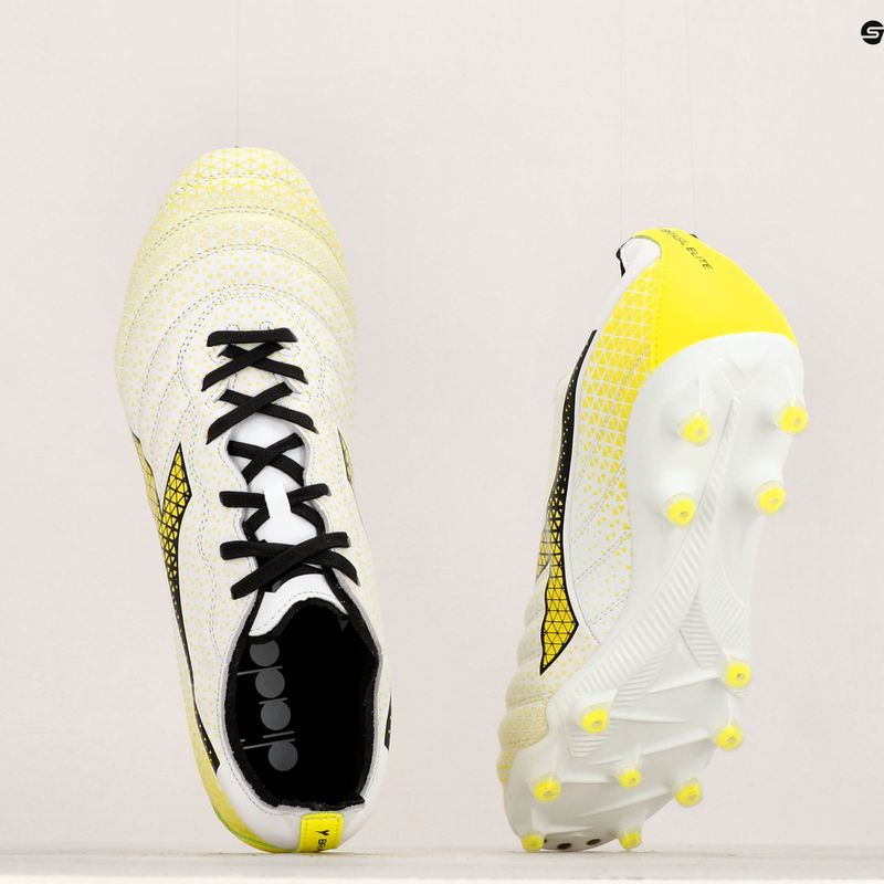 Pánské kopačky Diadora Brasil Elite GR LT LP12 white/black/fluo yellow 12