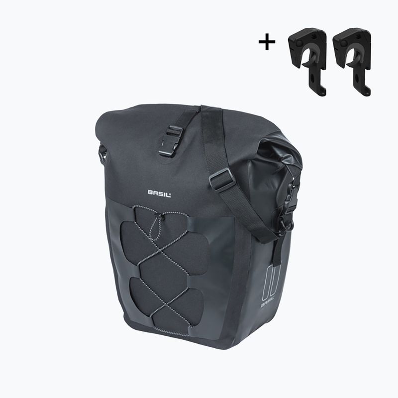 Cyklistická brašna Basil Navigator Waterproof Single Bag MIK Hooks 25-31 l black 2