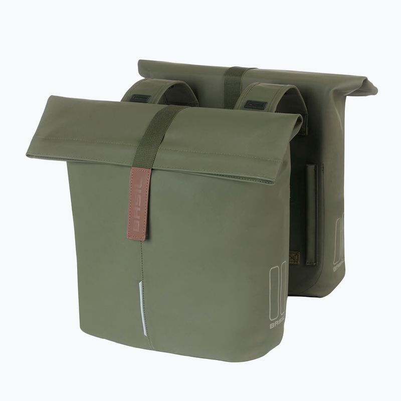 Cyklistické brašny Basil City Double Vegan Leather 32 l green 2