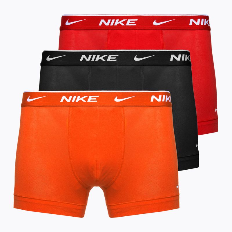 Pánské boxerky Nike Everyday Cotton Stretch Trunk 3 páry team orange/uni red/black