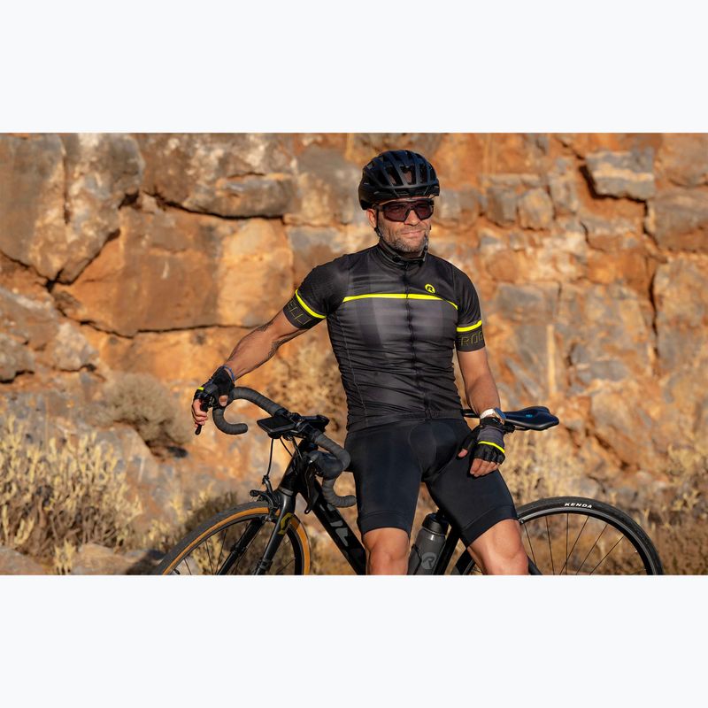 Pánský cyklistický dres Rogelli Hero II yellow/black/grey 6