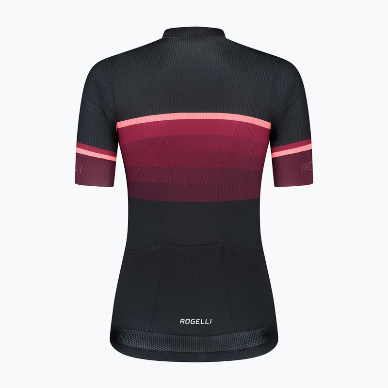 Dámský cyklistický dres Rogelli Impress II burgundy/coral/black 4