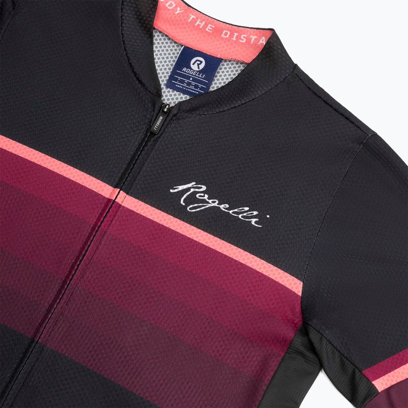Dámský cyklistický dres Rogelli Impress II burgundy/coral/black 5
