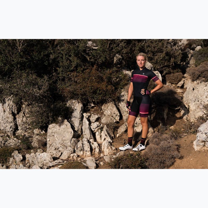 Dámský cyklistický dres Rogelli Impress II burgundy/coral/black 6