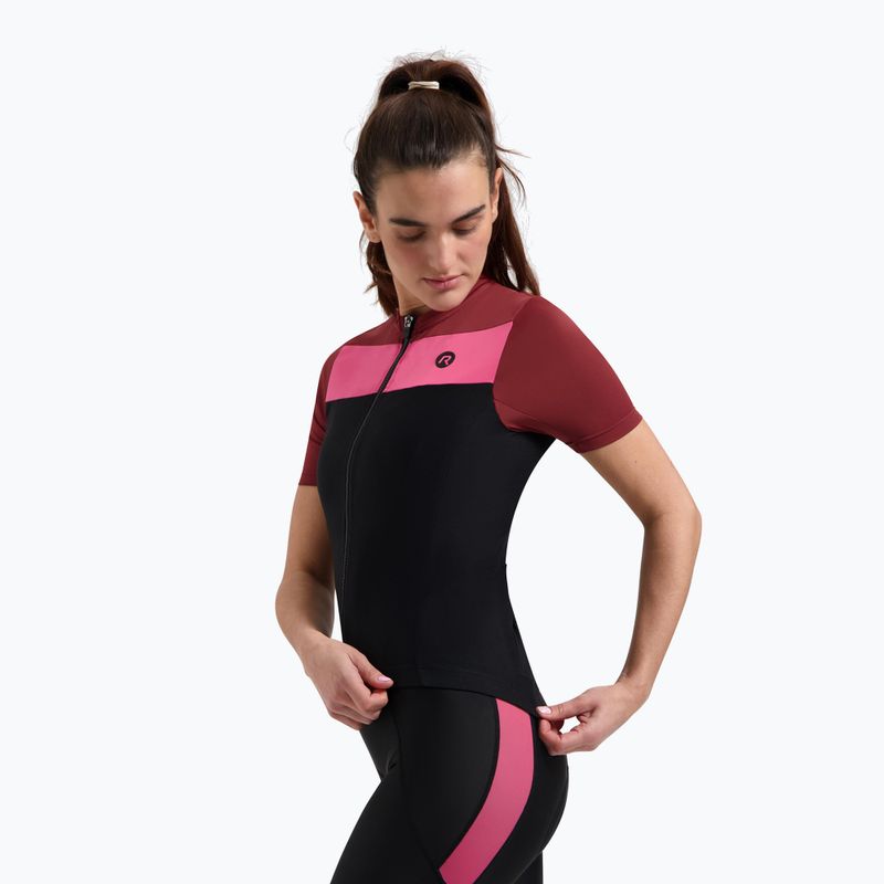 Dámský cyklistický dres Rogelli Core Block W black/bordeaux/pink 3