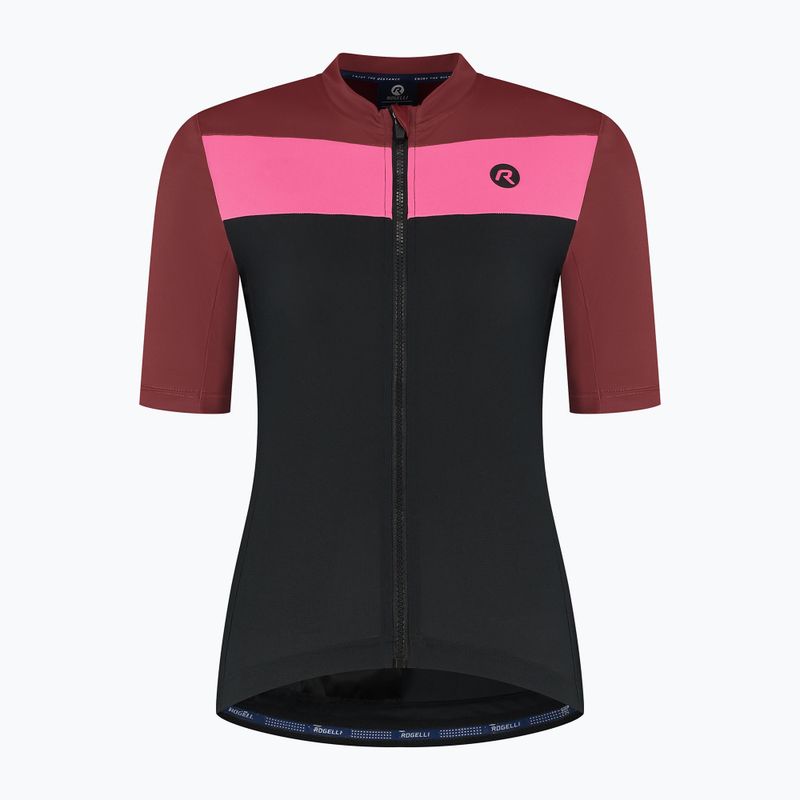 Dámský cyklistický dres Rogelli Core Block W black/bordeaux/pink 7