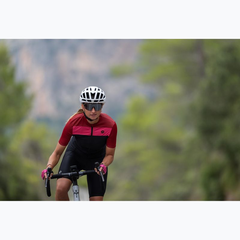 Dámský cyklistický dres Rogelli Core Block W black/bordeaux/pink 12
