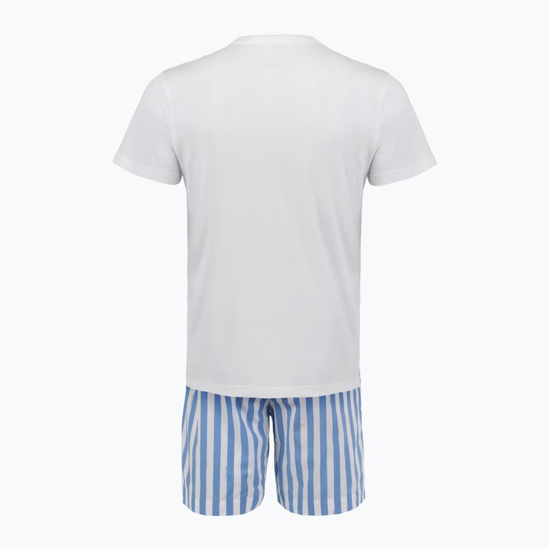 Pánské pyžamo Calvin Klein LV00NM2903 classic white top/vertical boardway 2