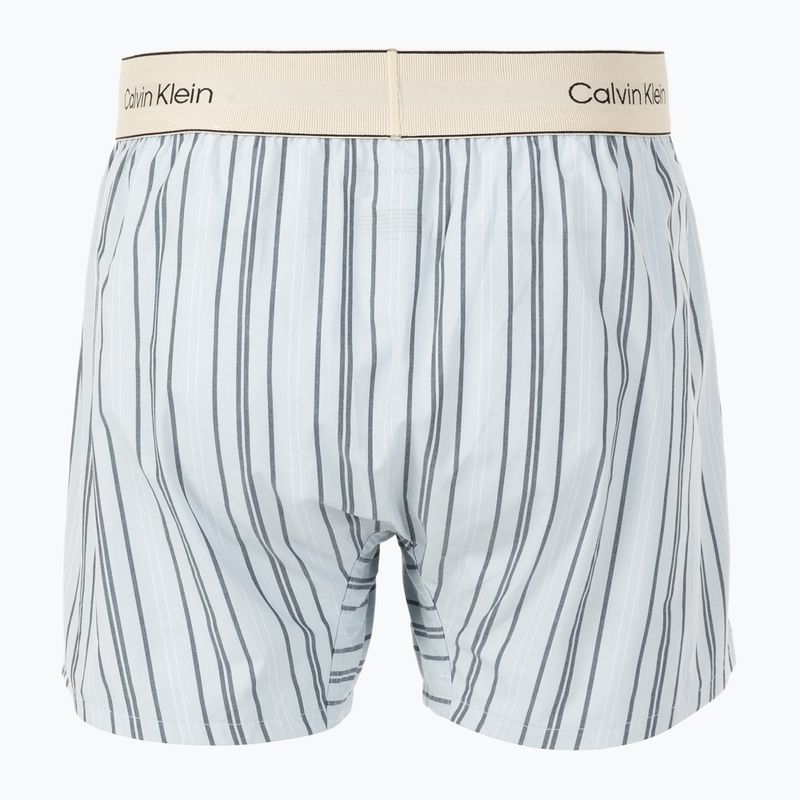 Boxerky Calvin Klein LV00NM2945 Boxer Trad Majorca Stripe Breezy Blue 2