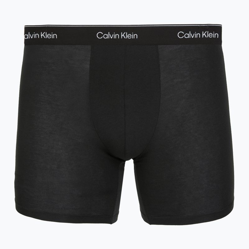 Boxerky Calvin Klein LV00NB4394 Brief 3 pairs black w/heavenly iris logo/black w 2