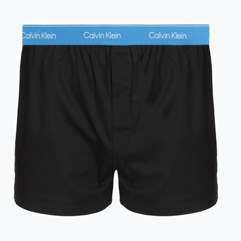 Pánské boxerky Calvin Klein LV00NB4267 Boxer Slim black bodies w/ poseidon blue/plein 3