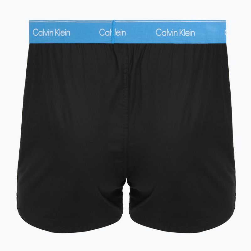 Pánské boxerky Calvin Klein LV00NB4267 Boxer Slim black bodies w/ poseidon blue/plein 5