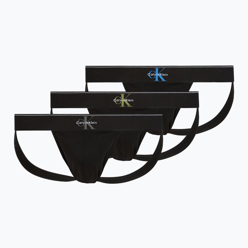 Pánské slipy Calvin Klein LV00NB4644 Jock Strap black bodies w/ granite gray/poseid