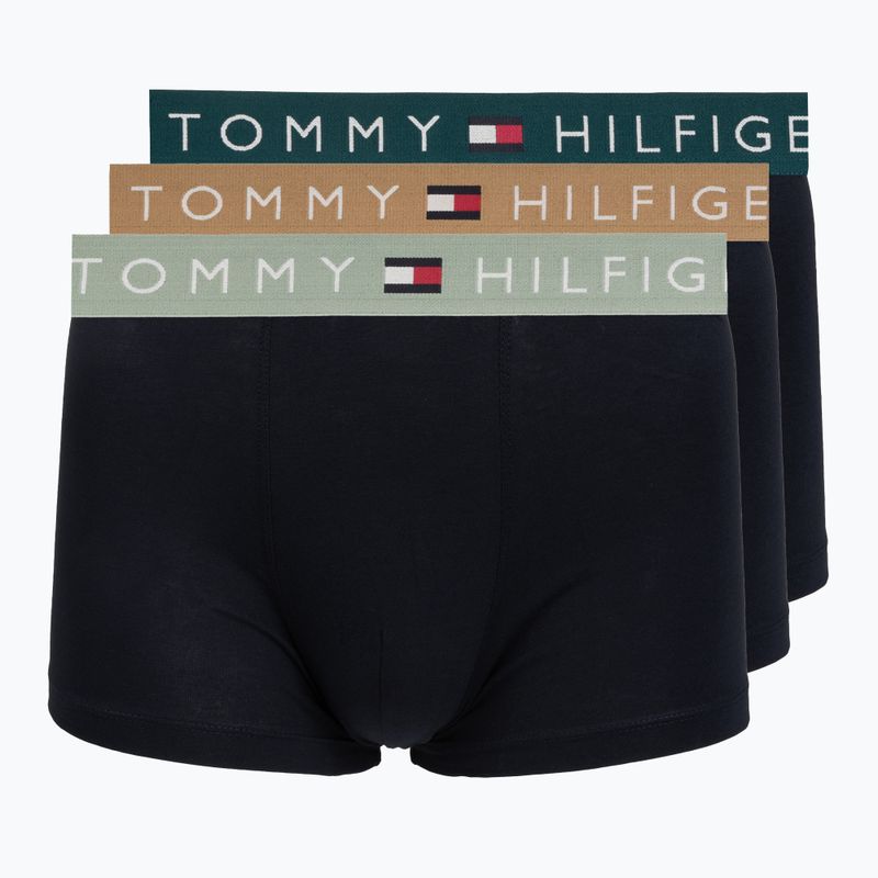 Pánské boxerky Tommy Hilfiger Trunk WB 3 pack nb//saf canvas/mnty grey/deep spru