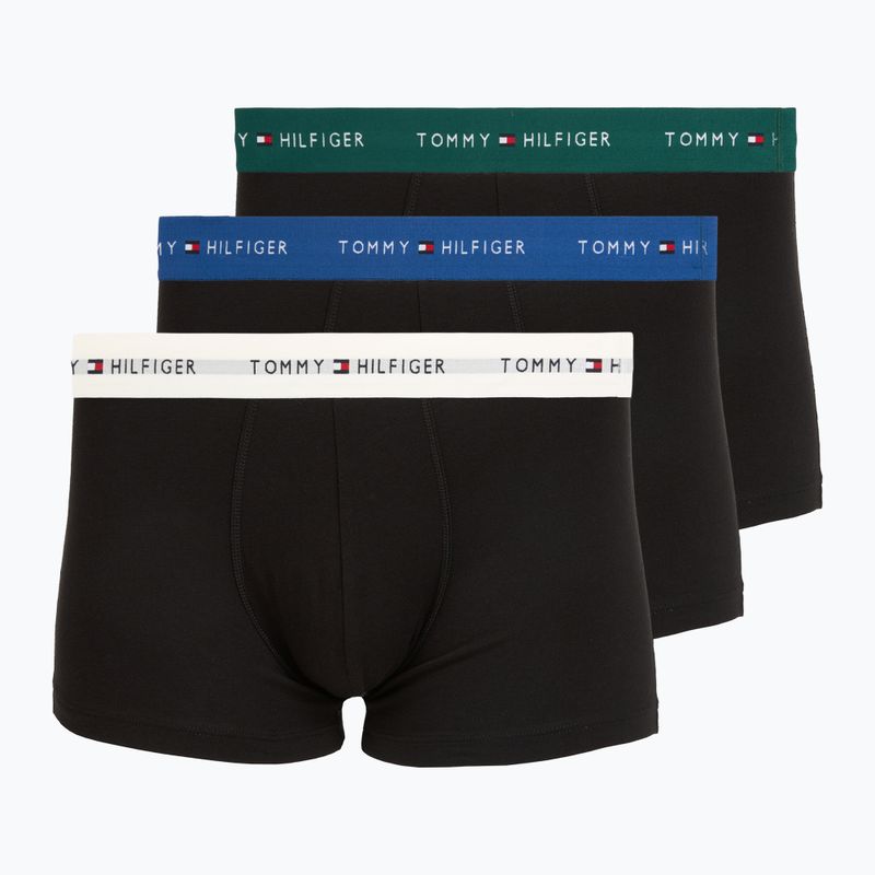 Pánské boxerky Tommy Hilfiger Trunk WB 3 pack nb//opu blu/orna green/ivory silk