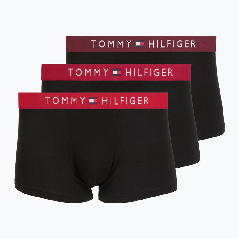 Pánské boxerky Tommy Hilfiger Trunk WB 3 pack medium red/rasp juice/burgundy