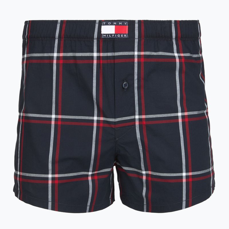 Pánské boxerky Tommy Hilfiger Woven Boxer Print 3 pack rwb foulard/med red/rwb w chck 4