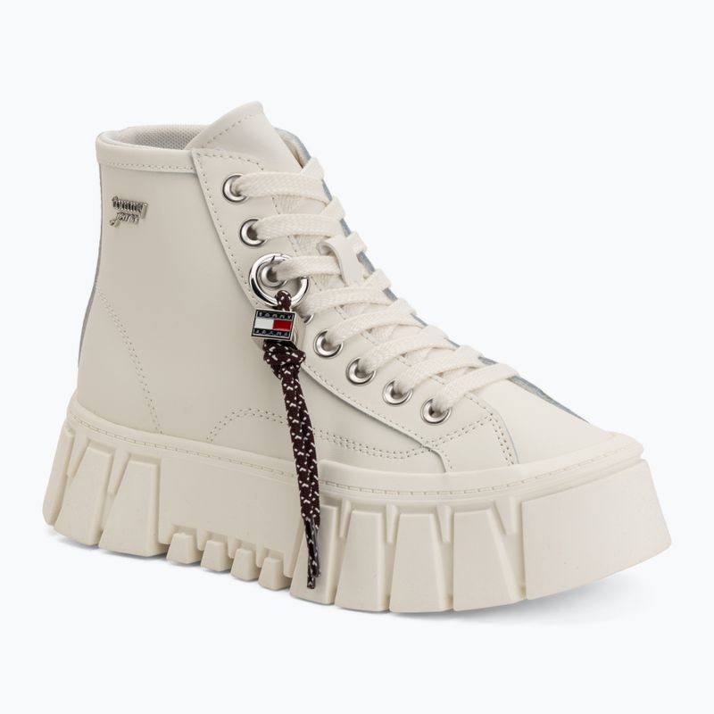 Dámské boty Tommy Jeans Platform Sneaker Leather MC ecru