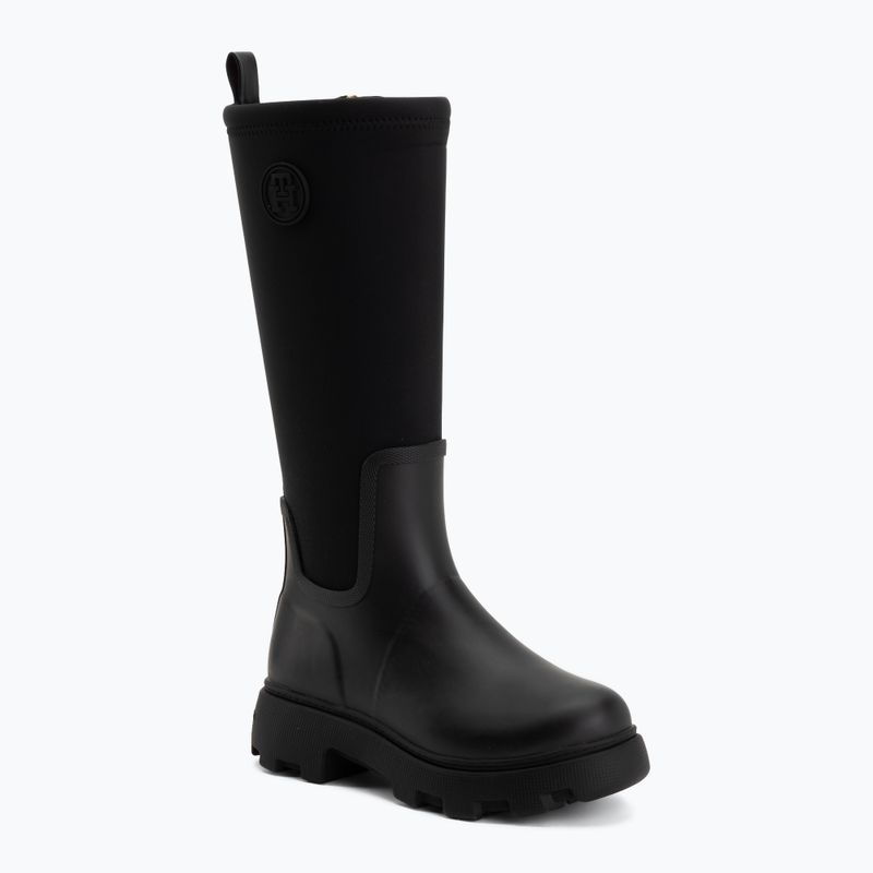 Dámské holínky Tommy Hilfiger Stamp Warm Knee black